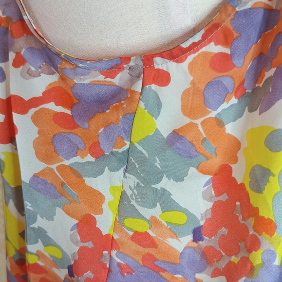 F&F Floral Pastel Pleated Garden Camisole Blouse - Picture 7 of 9